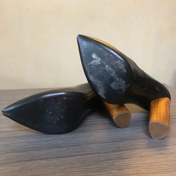 YSL Charlotte Court Shoe Wood Heel 105 Pump FW 2007 Runway Black Leather Pilati - Picture 12 of 14